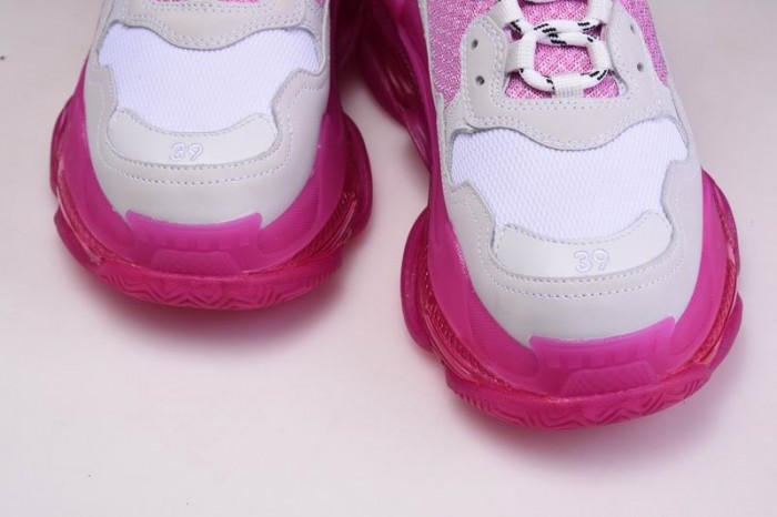 BL TRIPLE S TRAINERS CLEAR SOLE  WHITE PINK   541624  W09OH  1012