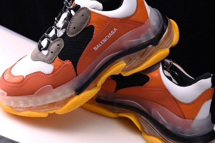 BL TRIPLE S TRAINERS CLEAR SOLE ORANGE BLACK 541624 W09E1 1766
