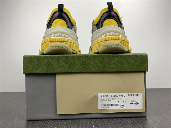 Popular Gocci x BLCG The Hacker Project Triple S Beige Green Yellow 681067 UMO20 4435